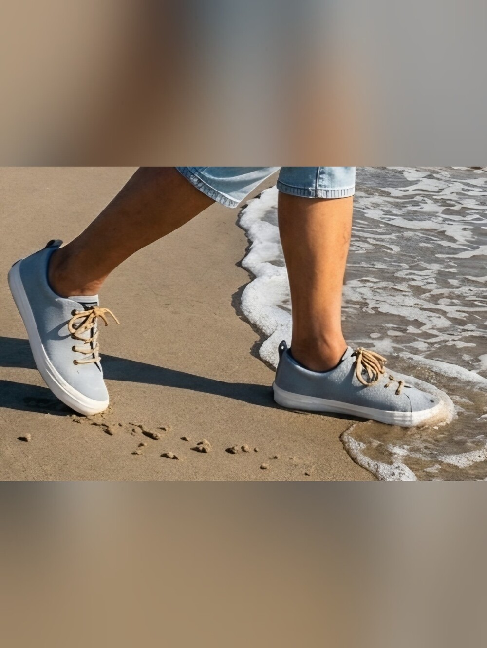 Sperry Crest Vibe Plushwave Vapor Grey Leather Perforated Sneakers Women's 8